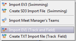 Import EV1 Menu Option