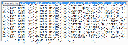 Viewing the data before import